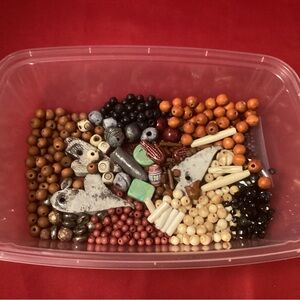 238 grams of mixed material beads for jewelry making or craft